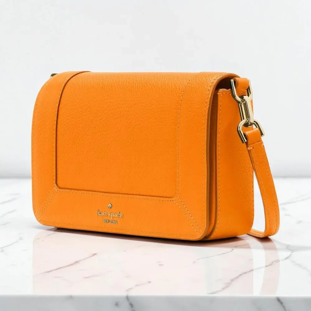 Kate Spade NWT Lena Mini Crossbody Bag Leather Orange Zinnia KH784 MSRP $299